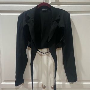Cropped crossover jacket